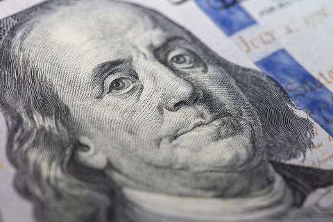 Fragment of dollar bill Stock Photos