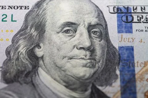 Fragment of dollar bill Stock Photos