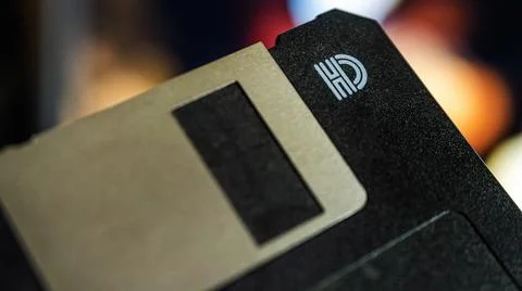 Fragment of dusty old computer floppy disk Stock Photos
