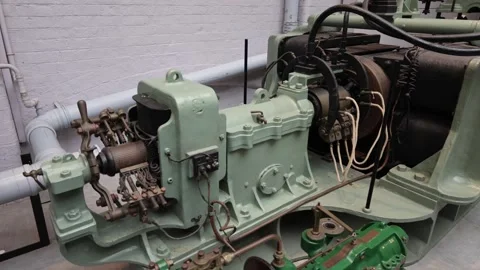 A Fragment Of The Engine Of A Large Ship Stock Footage 283919245