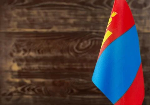 Fragment of the flag of Mongolia 스톡 사진