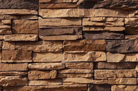 Fragment of flat stone wall Foto stock