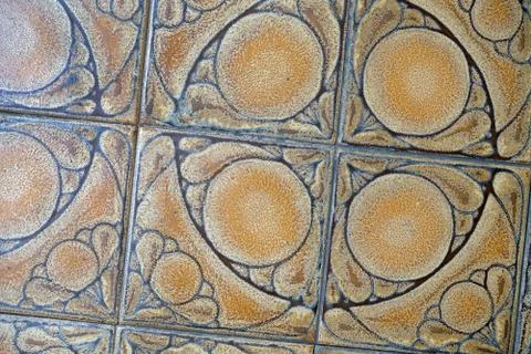 Fragment of a floor from a ceramic tile. Stock Photos