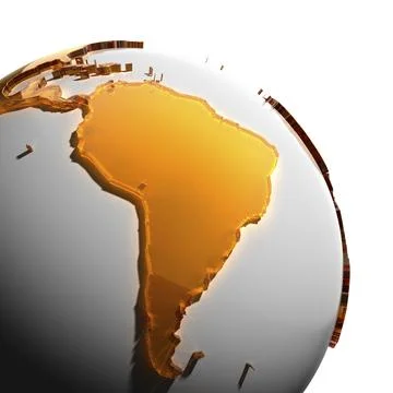 A fragment of the globe with the continents of thick faceted amber glass, which Illustrazione stock