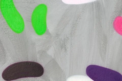 Fragment of graffiti on a flat wall, painted with gray paint. Stock Photos