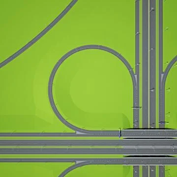 Fragment intersection highway top view Illustrazione stock