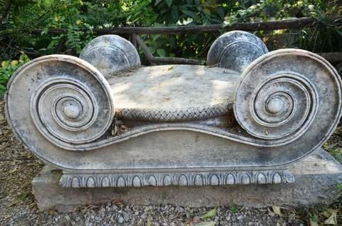 Fragment Ionic Order (Ionic Column), an Ionian-style entableman Stock Photos