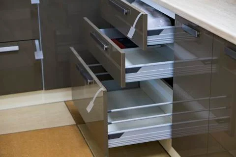 Fragment of the kitchen set. Foto stock