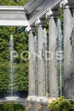 Fragment of the Lion cascade in Peterhof. St. Petersburg Stock Photos