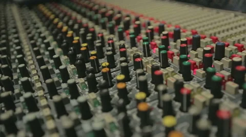 Fragment of a mixing console closeup Stock Footage 54171602