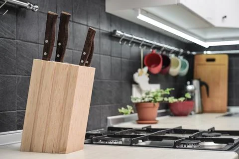 A fragment of the modern style kitchen Stock Photos
