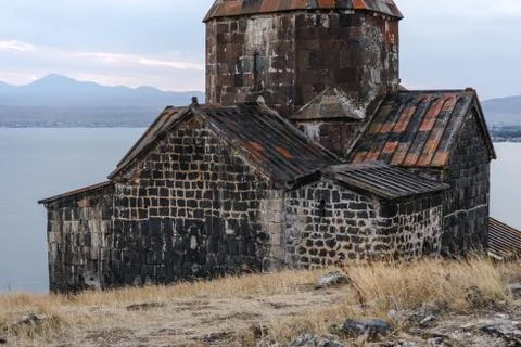 Fragment of the monastery of Sevanavank in Armenia Stock Photos