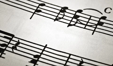 Fragment of musical notation Stock Photos