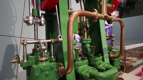 A Fragment Of An Old Steam Engine On Display Stock Footage 286216274