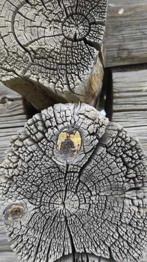 Fragment of an old tree with a knot ,invoice of wood. Video stock 316999528