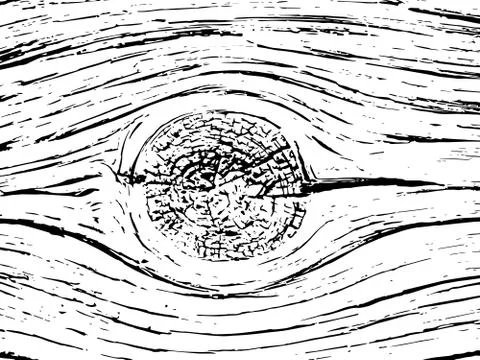 Fragment of an old tree with a knot ,invoice of wood. Stock Illustration