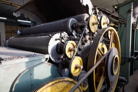 Fragment of the old weaving machine Foto stock