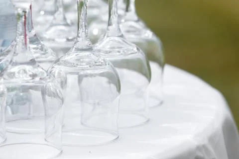 Fragment of an outdoor table setting Stock Photos