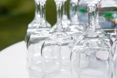 Fragment of an outdoor table setting Stock Photos