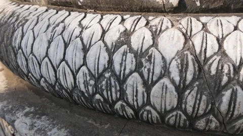 Fragment Of A Pattern On A Stone Column In An Ancient Greek Building Stock Footage 195978317