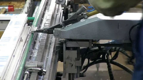 Fragment of the production process of plastic windows Stock Footage 103372981