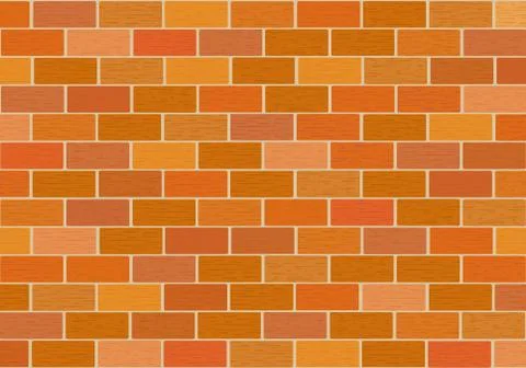 A fragment of red brick wall Stock Illustration