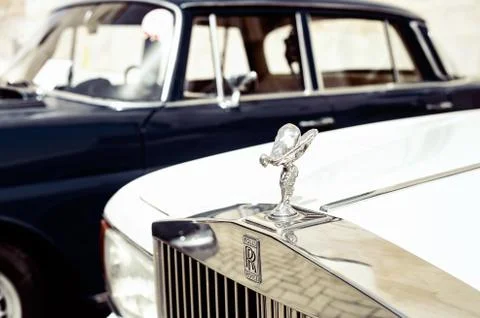 Fragment of red retro car Stock Photos