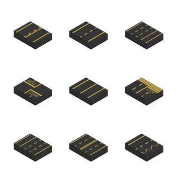 Fragment of the road with markings, 3D vector illustration. イラスト素材