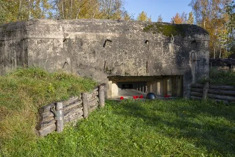 A fragment of a section of the Izhora defensive line. Saint Petersburg Stock Photos