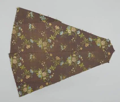 Fragment of silk fabric pattern made of flowered floral twig in net compos... Stock Photos