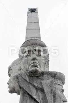Fragment of Stela, Monument of Kamchatka Frontier-Guards Glory Stock Photos