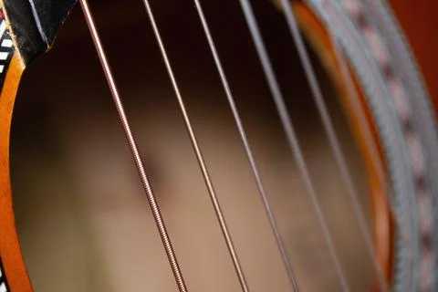 Fragment of strings on a guitar Fotos de archivo