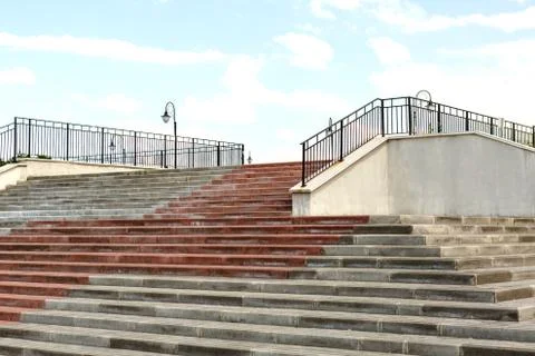 A fragment of a structure with a large staircase Stock Photos
