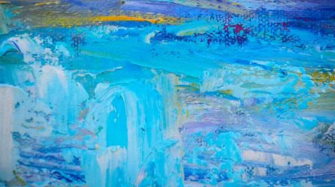 Fragment of a surface with random strokes of bright paint Foto stock