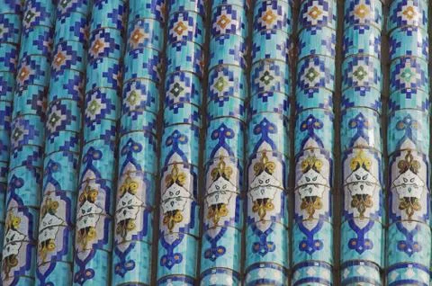 Fragment of a tiled wall Stock Photos