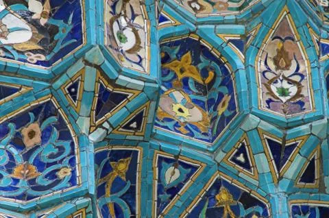 Fragment of a tiled wall Stock Photos
