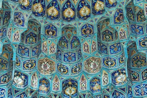 Fragment of a tiled wall Stock Photos