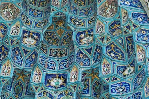 Fragment of a tiled wall Stock Photos