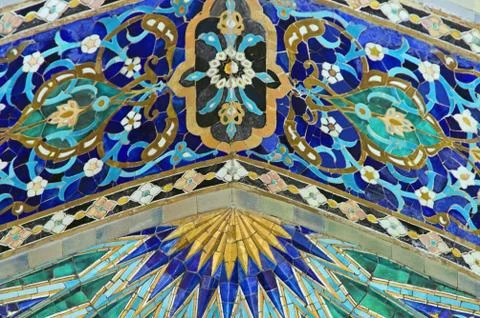 Fragment of a tiled wall Stock Photos
