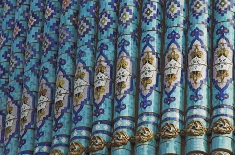 Fragment of a tiled wall Stock Photos