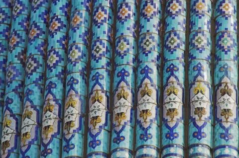 Fragment of a tiled wall Stock Photos