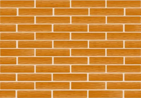 A fragment of a wall made of brown bricks Stock Illustration
