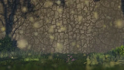 Fragment of the wall in the park 01 Stock Footage 130590997