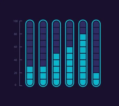 Fragmented capacity infographic chart design template for dark theme Stock Illustration