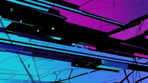 Fragmented control grid with data pulses and transitions Stock Footage 309538227