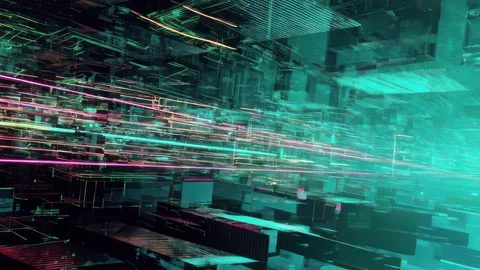 Fragmented control grid for high-tech visual packs Stock Footage 309542866
