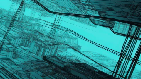 Fragmented control grid with signal feedback loops Video stock 309538379