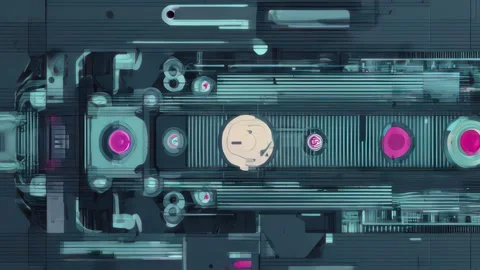 Fragmented control grid with signal feedback loops Stock Footage 309543281