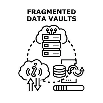 Fragmented data vault concept for information security Stock Illustration