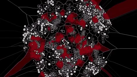 Fragmented Digital Sphere – Abstract Network Visualization Vídeos de archivo 334012247